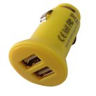 Mini chargeurs jaunes portatifs de voiture d'USB à double accès pour le PC de comprimé