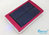 banque portative rouge d'énergie solaire de 10000 heures-milliampère, chargeur actionné solaire de téléphone portable avec la torche