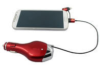 Câble escamotable micro d'USB de chargeur de voiture de téléphones portables de haute performance double