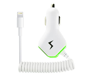 Double câble résistant de chargeur de voiture d'USB pour l'atterrisseur micro de Samsung HTC de téléphone