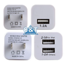 Chargeur à double accès de mur d'Iphone 6 de maison de 2-Ton d'adaptateur de courant alternatif D'Usb 3.1A